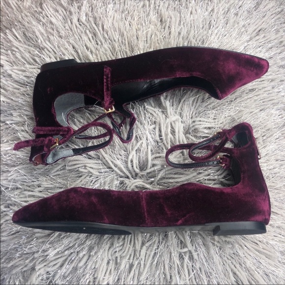 Banana Republic abby burgundy velvet flats - Picture 4 of 8